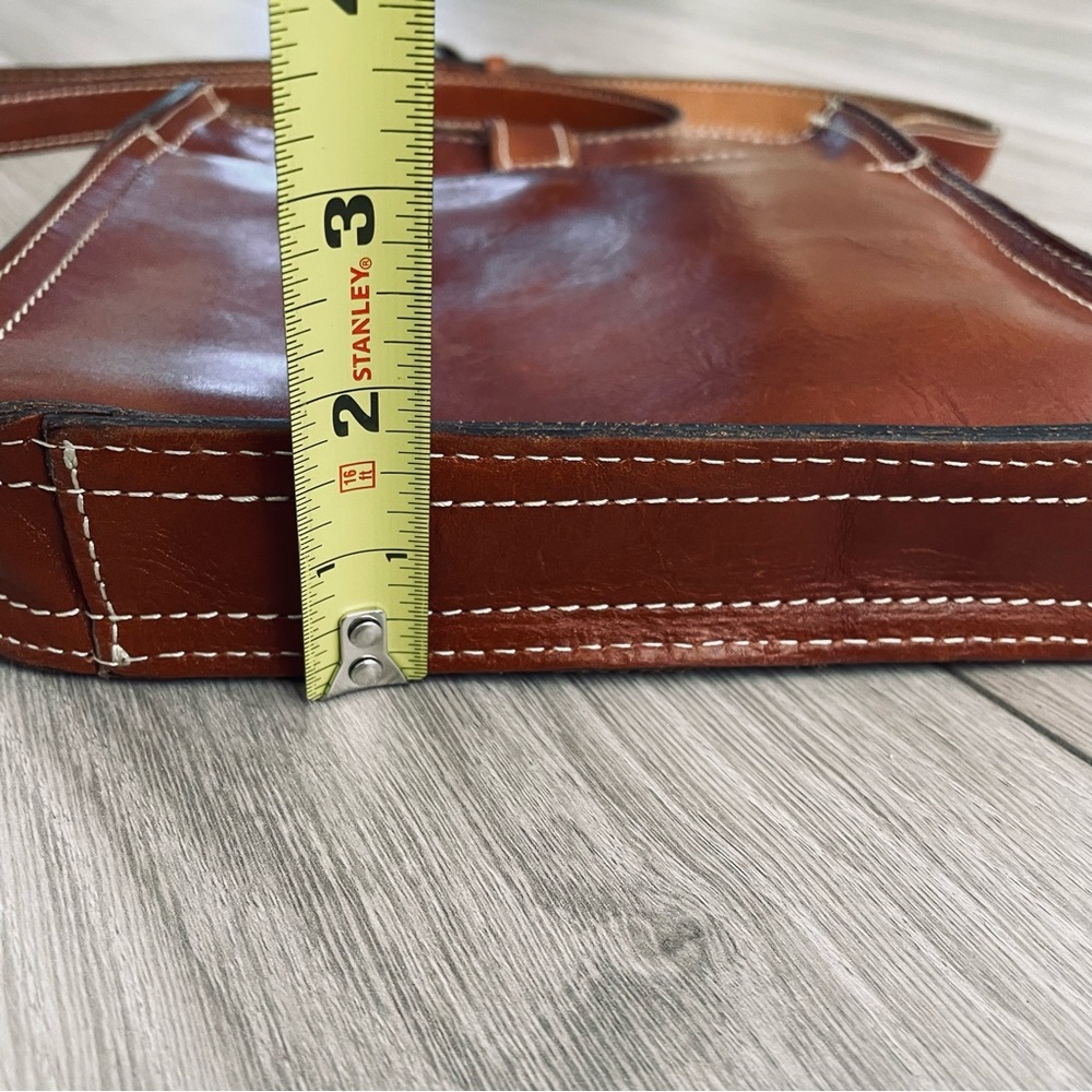 Patricia Nash Venezia Smooth Heritage Brown Leather Pouch Crossbody Bag - Picture 10 of 12